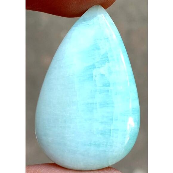 Soothing Caribbean Calcite Teardrop Cabochon! - Picture 2 of 3